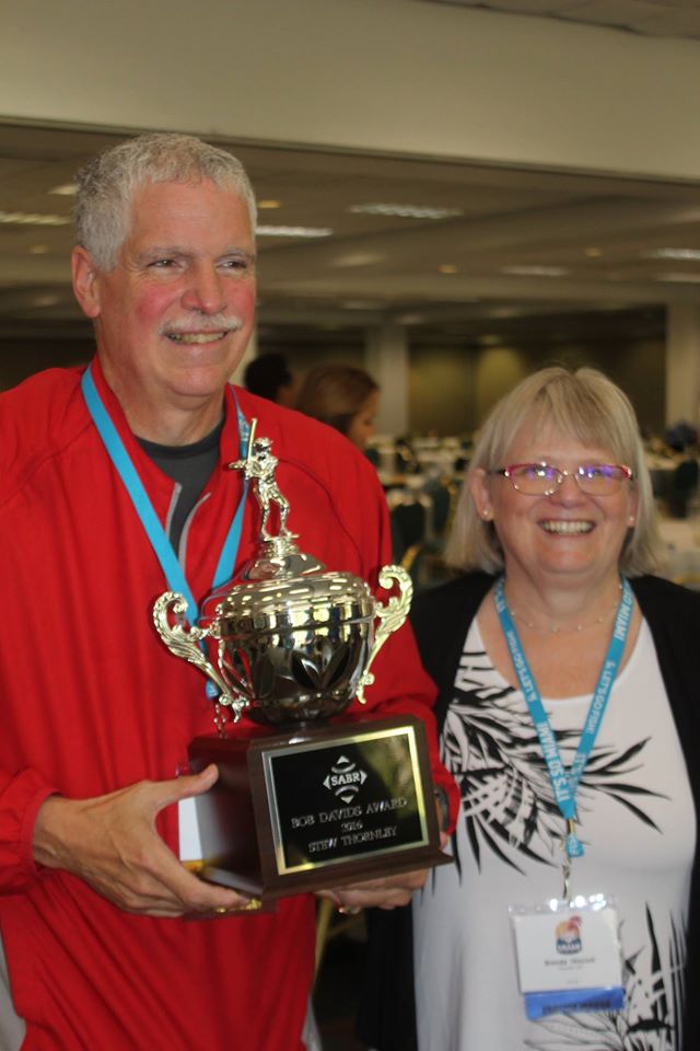 Stew and Brenda with Bob Davids Award